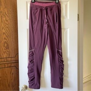 Lululemon Dance studio Leggings High Waist Lined Athletic Running Burgundy Red 4